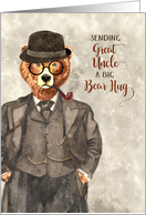 for Great Uncle’s Birthday Hipster Bear in a Suit Watercolor card