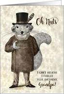 for Grandpa Funny Belated Birthday Hipster Squirrel card