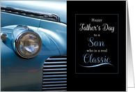 for Son on Father’s Day Classic Car in Blue card