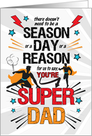 FROM US Super Dad Father’s Day Comic Book Theme card