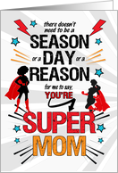 for a Super Mom on Mother’s Day Comic Book Theme card