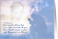 Sympathy Poem with Kneeling Man Remembering Wife card