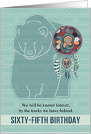 65th Birthday Native American Bear with Dream Catcher card