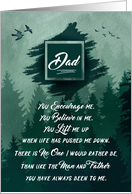 for Dad on Father’s Day Shades of Forest Green Woodland Theme card