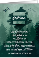 for Step Father on Father’s Day Forest Green Woodland Theme card