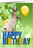 Funny Dog Walker Birthday Pets for a Well Balanced Person card
