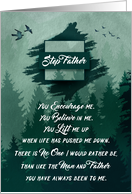 for Step Father’s Birthday Forest Green Woodland Theme card