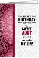 Aunt’s Birthday Pink Paisley with Retro Vintage Styling card