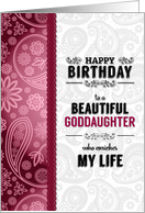 for Goddaughter’s Birthday Pink Paisley with Retro Vintage Styling card