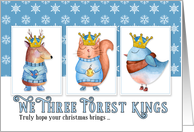for Young Child Christmas Three Forest Kings Cute Animals card
