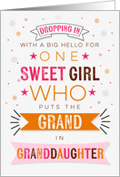 Thinking of You for Young Granddaughter Pink and Orange card