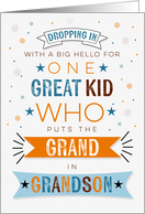 Thinking of You for Young Grandson Blue and Orange card
