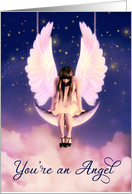 You’re and Angel Celestial Swinging on the Moon card