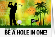 Dad’s Birthday in a Golf Sports Theme Silhouette card