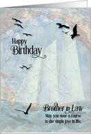 Brother in Law’s Birthday Nautical Vintage Sailboat Theme card