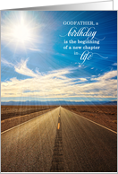 Godfather’s Birthday Scenic Endless Road with Blue Sky card