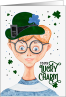 For Boys St. Patrick’s Day Cute Irish Lad with Red Hair card