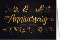 Professional Business Anniversary Elegant Botanical with Name card