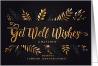 Get Well Wishes Business Elegance in Botanicals with Name card
