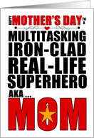 Superhero Mom Mother’s Day Typography Bold Red and Black card