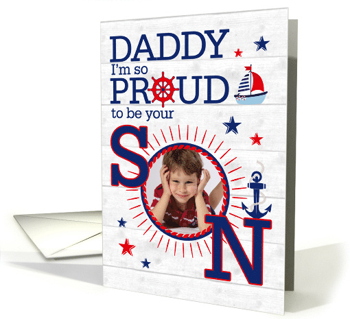 for Daddy's Birthday from Son Nautical Theme with Photo card (1681024)