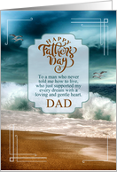 Dad on Father’s Day Sentimental Message with Crashing Waves card
