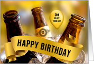 Son Funny Beer Themed Birthday with Balloon card