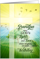 for Grandpa Christian Birthday God’s Light and Love Scenic card