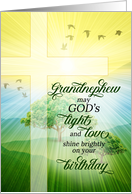 Grandnephew Christian Birthday God’s Light and Love Scenic card