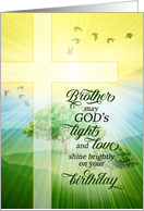 for Brother Christian Birthday God’s Light and Love Scenic card