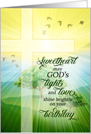 Sweetheart Christian Birthday God’s Light and Love Scenic card