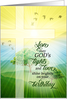 for Son Christian Birthday God’s Light and Love Scenic card