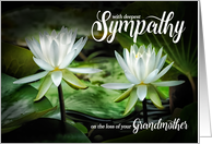 Loss of a Grandmother Sympathy White Waterlilies card