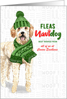 Business Goldendoodle Fleas Navidog Christmas Dog Custom card