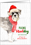 Business Schnauzer Fleas Navidog Christmas Dog Custom card