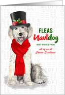 Business Yellow Labradoodle Fleas Navidog Christmas Dog Custom card