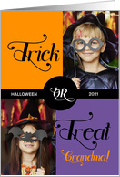 for Grandma Trick or Treat Cute Halloween Two Photos card