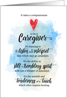 Caregiver Farewell a Compassionate Heart on Watercolor card