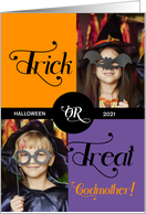 for Godmother Trick or Treat Cute Halloween Two Photos card