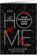 Business Home for the Holidays Company Logo Red on Black card