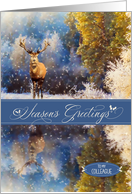 for Colleague Season’s Greetings Woodland Deer in the Snow card