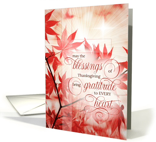 Religious Thanksgiving Maple Leaves and Christian Cross card (1707128)