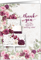 Wedding Cake Baker Thank You with Plum Ranunculus card