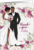 Thank You Wedding Attendants African American Plum Blossoms card