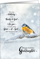 Goddaughter’s Birthday 1 Corinthians 1 Verse 4 Winter Bird card