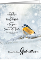 Godmother’s Birthday 1 Corinthians 1 Verse 4 Winter Bird card