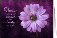 Aunt’s Birthday Purple Daisy Warmth and Beauty card