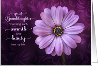 Great Granddaughter Birthday Purple Daisy Warmth and Beauty card