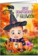 Great Granddaughter’s First Halloween Witch with Pumpkin card