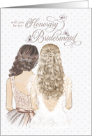 Honorary Bridesmaid Request Formal Taupe and Winter White card